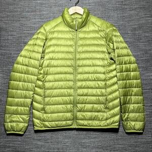 Uniqlo Puffer Jacket Women's Small Lime Green Down Full Zip Ultra Light Ext Warm